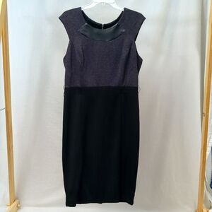 Roz & Ali Tailored Black and White Sleeveless Sheath size 10